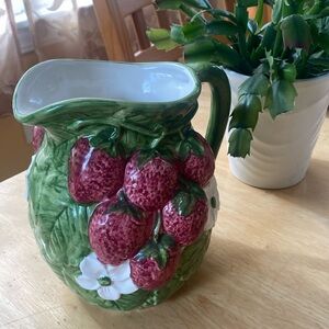 Beautiful Vintage ceramic Strawberries serving Pitcher